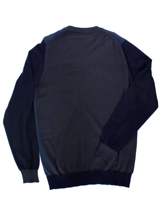 Vneck net sweater M06PL8A012 black navy - LANVIN - BALAAN 3