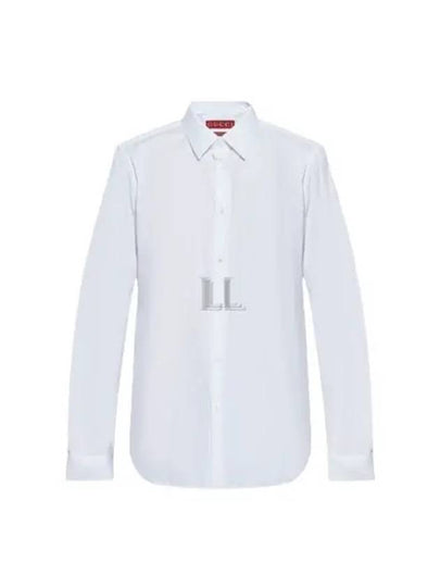 Stretch Cotton Poplin Long Sleeve Shirt White - GUCCI - BALAAN 2