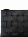 Intreciato Medium Clutch Bag Black - BOTTEGA VENETA - BALAAN 4