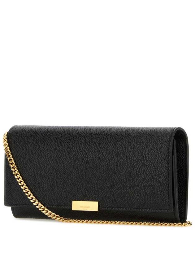 Pebble Grain Chain Long Wallet Black - THOM BROWNE - BALAAN 3