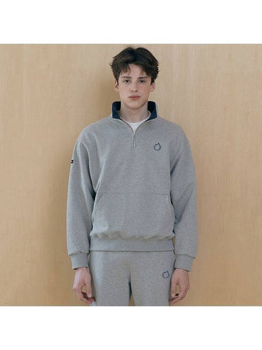 RC Round Logo Combi Half Zip Up Sweatshirt MTM Grey - REPLAYCONTAINER - BALAAN 1