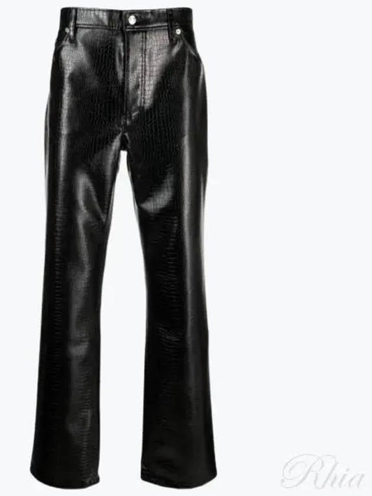 Separ London Trousers Black Crocker Londre Fake Leather Pants - SEFR - BALAAN 1