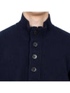 Wappen Patch Half Button Lambswool Knit Top Navy - STONE ISLAND - BALAAN 7