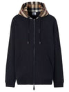 Check Hood Cotton Zip Up Hoodie Black Archive Beige - BURBERRY - BALAAN 1