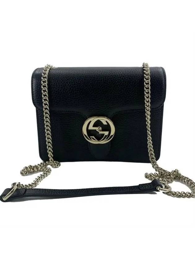 Interlocking GG Chain Small Cross Bag Black - GUCCI - BALAAN 2