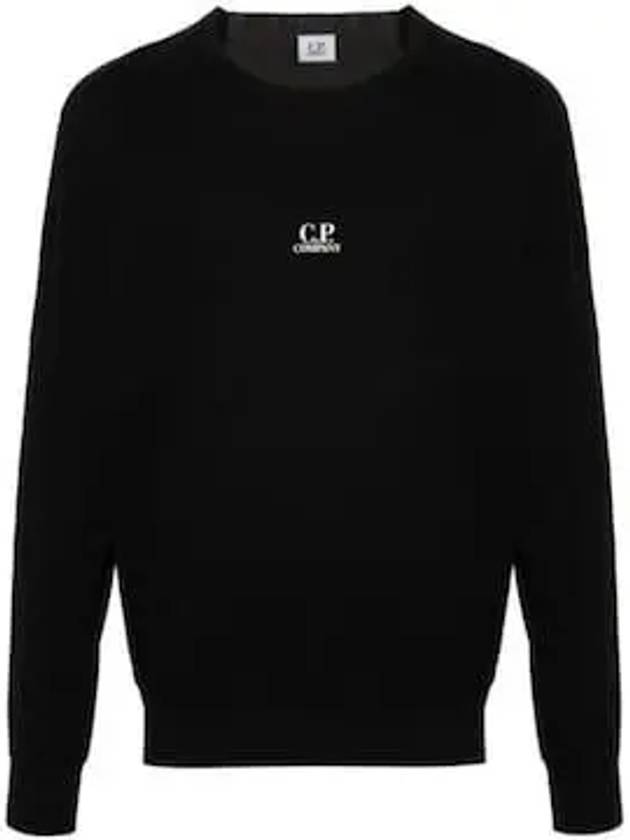 Light Fleece Logo Sweatshirt Black - CP COMPANY - BALAAN 2