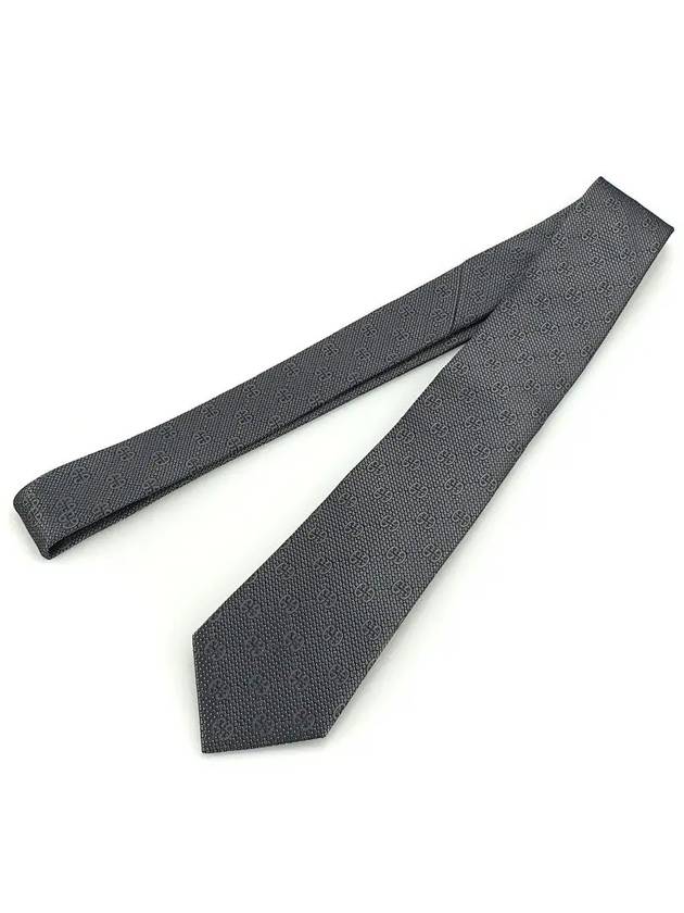 Men's GG Dot Pattern Silk Necktie Grey - GUCCI - BALAAN 6