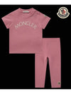 Baby Girl T shirt Leggings Top and Bottom Set Pink 8C00022 8790N 525 - MONCLER - BALAAN 2