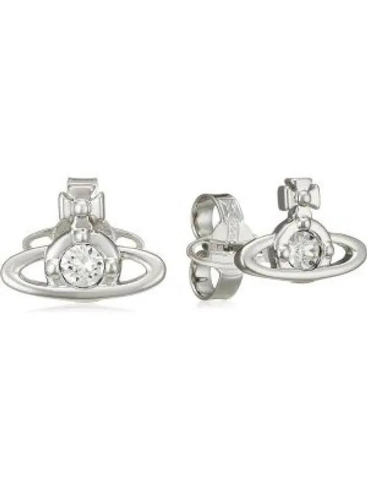 Nano Solitaire Crystal Earrings Silver - VIVIENNE WESTWOOD - BALAAN 2