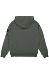 Men's Garment Dyed Malfile Zip Up Hoodie Dark Green - STONE ISLAND - BALAAN 3