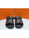 Chypre Leather Sandals Black - HERMES - BALAAN 3