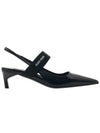 Leather Pumps Slingback Heel Black - MIU MIU - 3