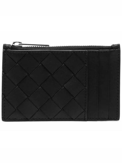 Intrecciato Zipped Card Case Black - BOTTEGA VENETA - BALAAN 2