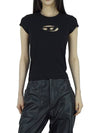 T Angie Peekaboo Logo Short Sleeve T-Shirt Black - DIESEL - BALAAN 2