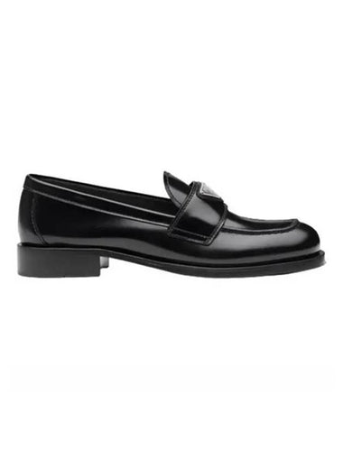 Brushed Leather Loafers Black - PRADA - BALAAN 1