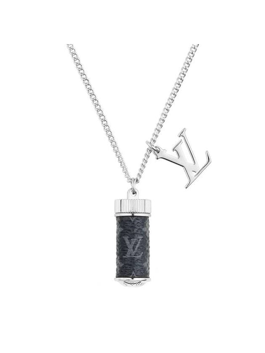 Men's Monogram Eclipse Charms Necklace Silver - LOUIS VUITTON - BALAAN 1