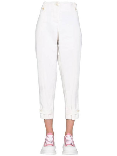 Military Cuff Gabardine Straight Pants White - ALEXANDER MCQUEEN - BALAAN 2