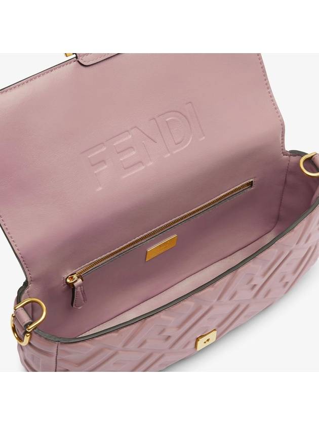 Baguette Medium Leather Shoulder Bag Pink - FENDI - BALAAN 3