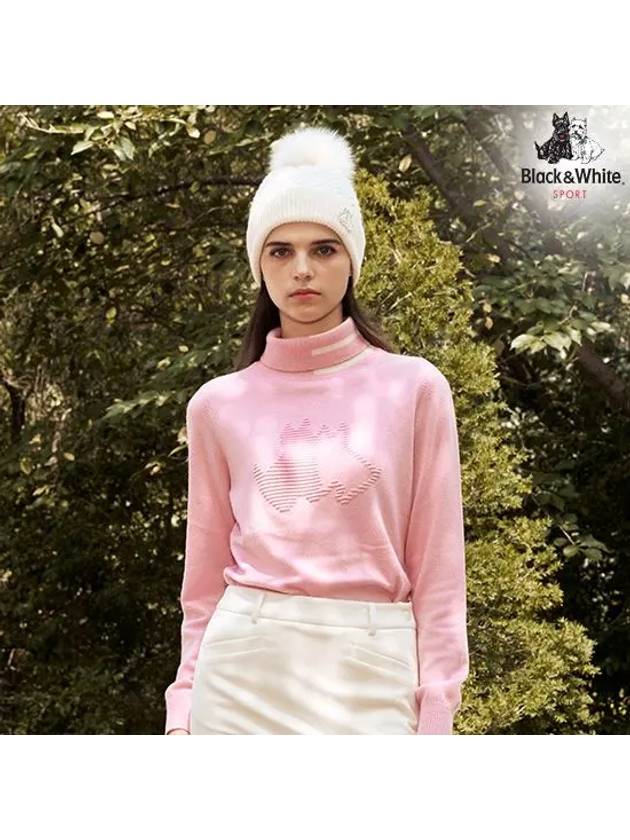 Women s Terrier Point Turtleneck Sweater 2904LXSS PINK - BLACK&WHITE - BALAAN 1