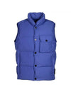 Men's Flap Pocket Button Padded Vest Blue - STONE ISLAND - BALAAN 1