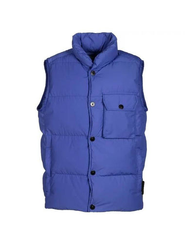 Men's Flap Pocket Button Padded Vest Blue - STONE ISLAND - BALAAN 1