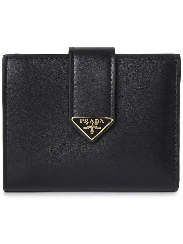 Small Leather Half Wallet Black - PRADA - BALAAN 2