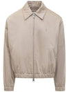 De Coeur Logo Zip-up Jacket Light Beige - AMI - BALAAN 2