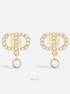 Petit CD Earrings Gold Finish Metal Silver Tone Crystal - DIOR - BALAAN 1