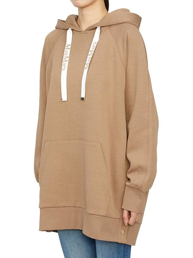 Ospite Embroidered Logo Hoodie Camel - MAX MARA - BALAAN 3