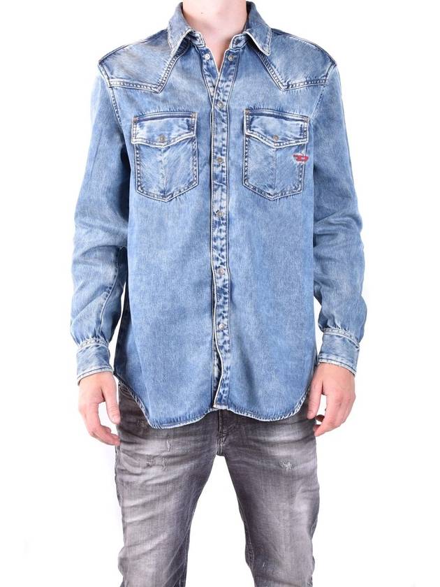 D Ocean Denim Long Sleeve Shirt Blue - DIESEL - BALAAN 3