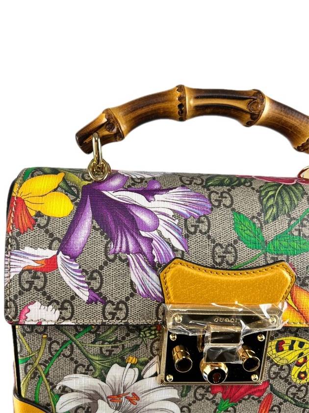 Paddle Rock Flora Bamboo Shoulder Bag 603221 - GUCCI - BALAAN 4