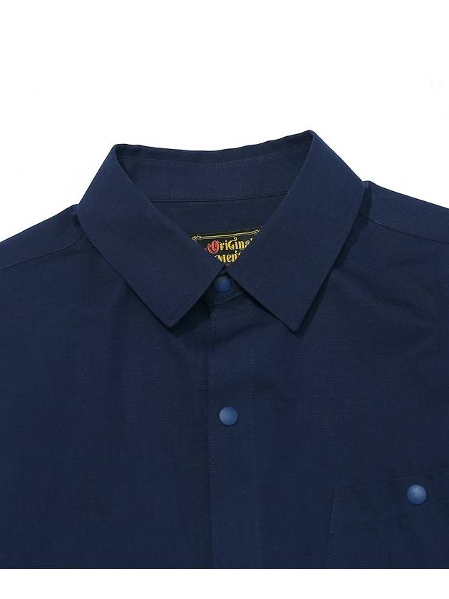 Military Utility Cotton Double Pocket Shirt Navy - OGARP - BALAAN 4