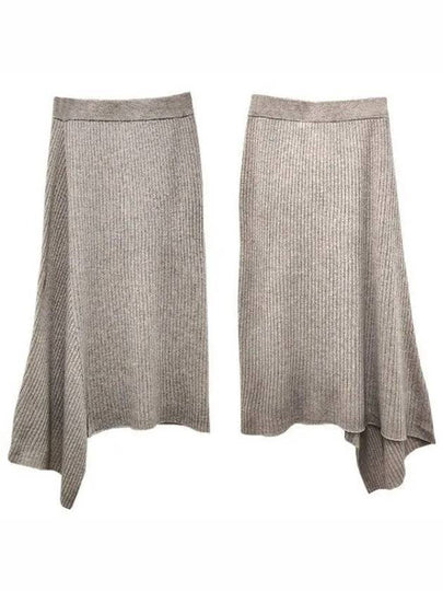 Women's Verna Wool Unbalanced Skirt Grey - MAX MARA - BALAAN 2