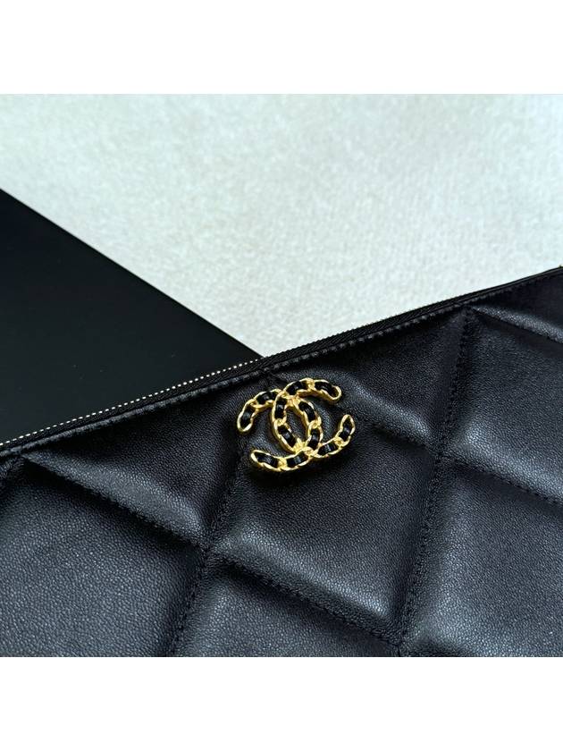 Clutch Nineteen 19 Calfskin Clutch Small Black - CHANEL - BALAAN 4