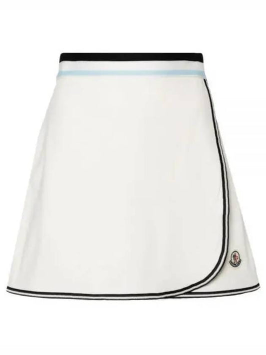 Logo Patch Wrap A-Line Skirt White - MONCLER - BALAAN 2