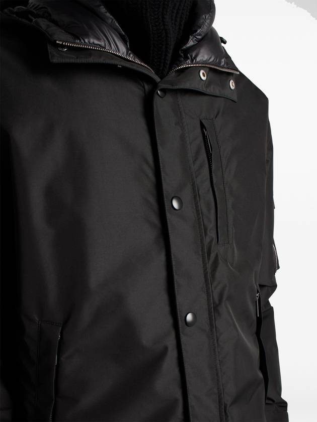 Technical fabric down hooded jacket black - PRADA - BALAAN 6