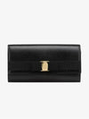 Vara Bow Continental Long Wallet Black - SALVATORE FERRAGAMO - BALAAN 3