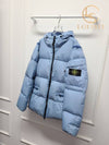 Used luxury goods Lewis It L Pastel blue wappen crinkle wraps hooded padded jumper - STONE ISLAND - BALAAN 3