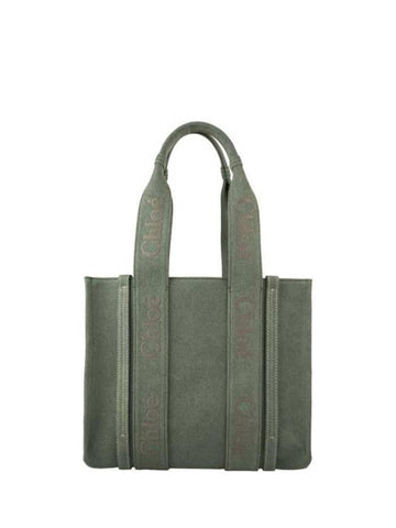 Woody Medium Tote Bag Green - CHLOE - BALAAN 1