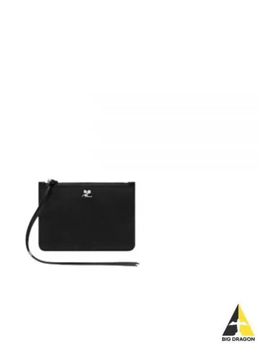 AC Logo Leather Coin Purse Black - COURREGES - BALAAN 2