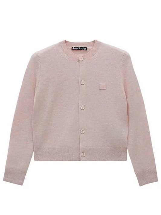 Face Patch Crop Cardigan Pink - ACNE STUDIOS - BALAAN 2