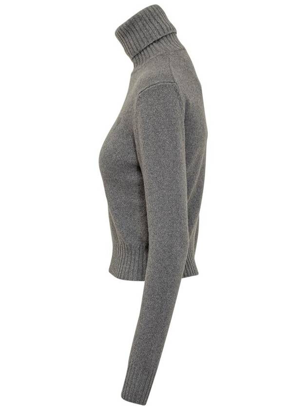 Cashmere Knit Turtleneck Light Grey - AMI - BALAAN 4