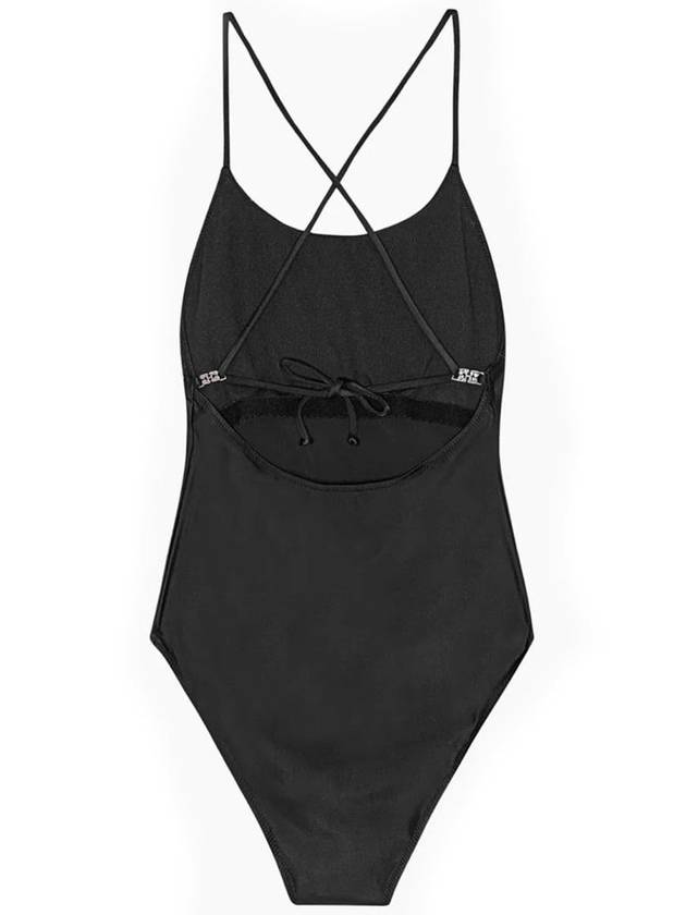 Tie String One-Piece Swimsuit Black - GANNI - BALAAN 5