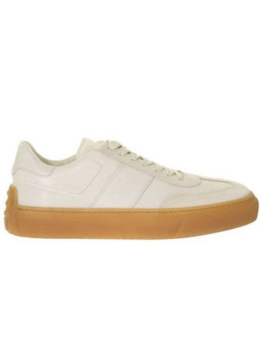 Round Toe Leather Low Top Sneakers White - TOD'S - BALAAN 1