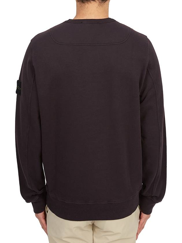 Brushed Cotton Fleece Garment Dyed Crewneck Sweatshirt Dark Burgundy - STONE ISLAND - BALAAN 5