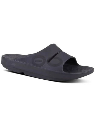 Elegant slide slippers matte black - OOFOS - BALAAN 1