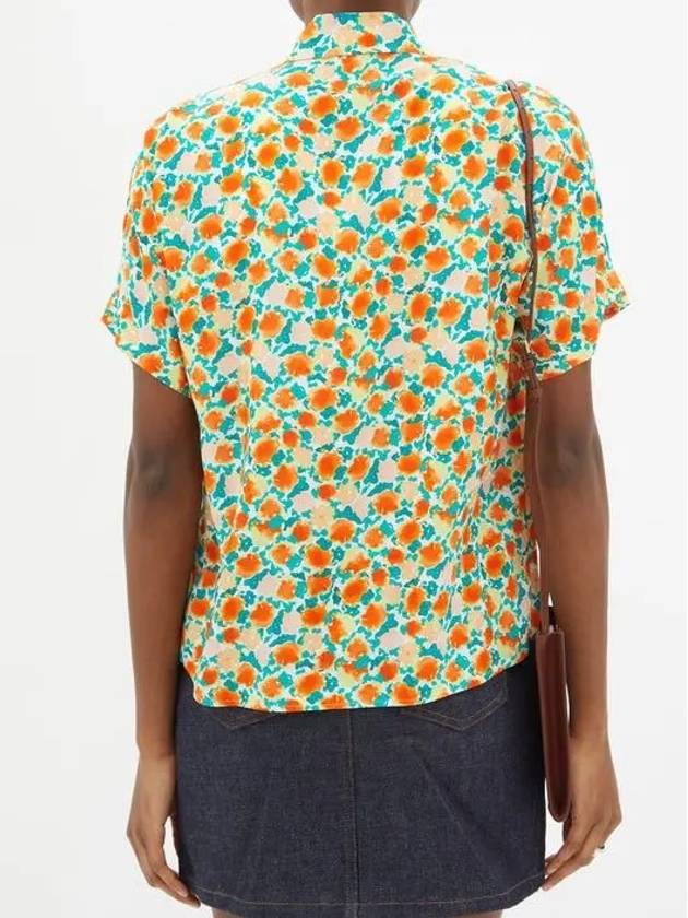 ZOE midi weight floral print crepe pocket shirt - A.P.C. - BALAAN 5