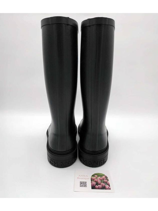 CC Logo Caoutchouc Rain Boots Black - CHANEL - BALAAN 5