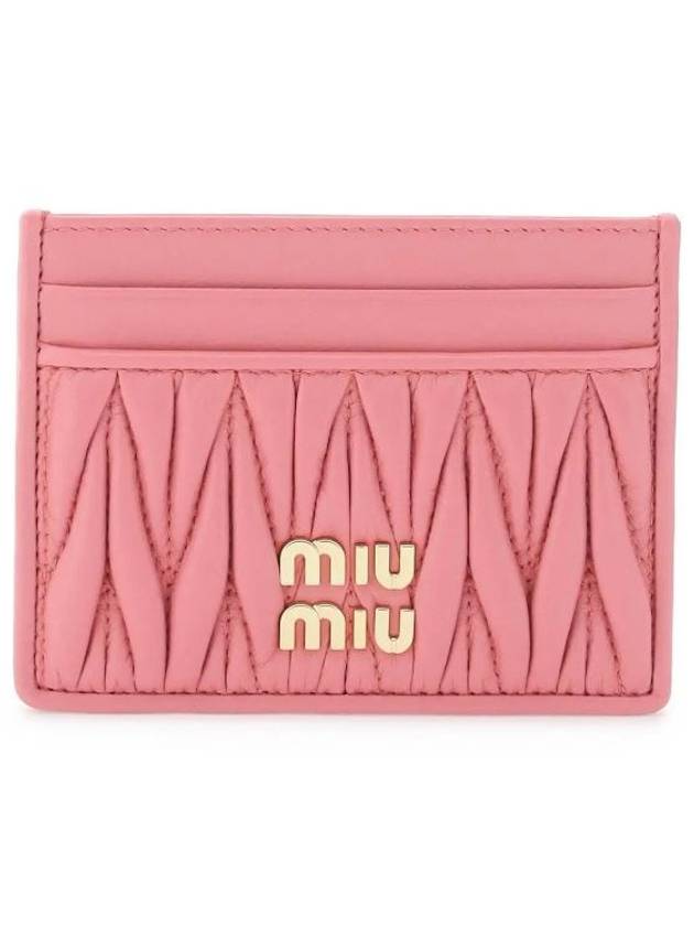 Matelasse Nappa Leather Card Wallet Begonia Pink - MIU MIU - BALAAN 5