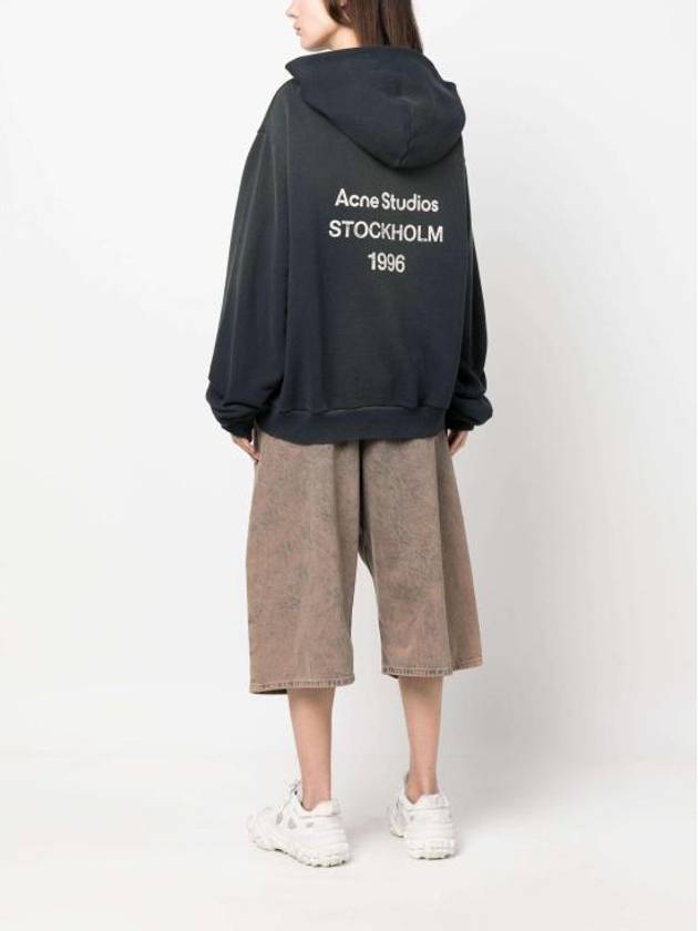 Franziska 1996 Back Logo print hoodie black - ACNE STUDIOS - BALAAN 5